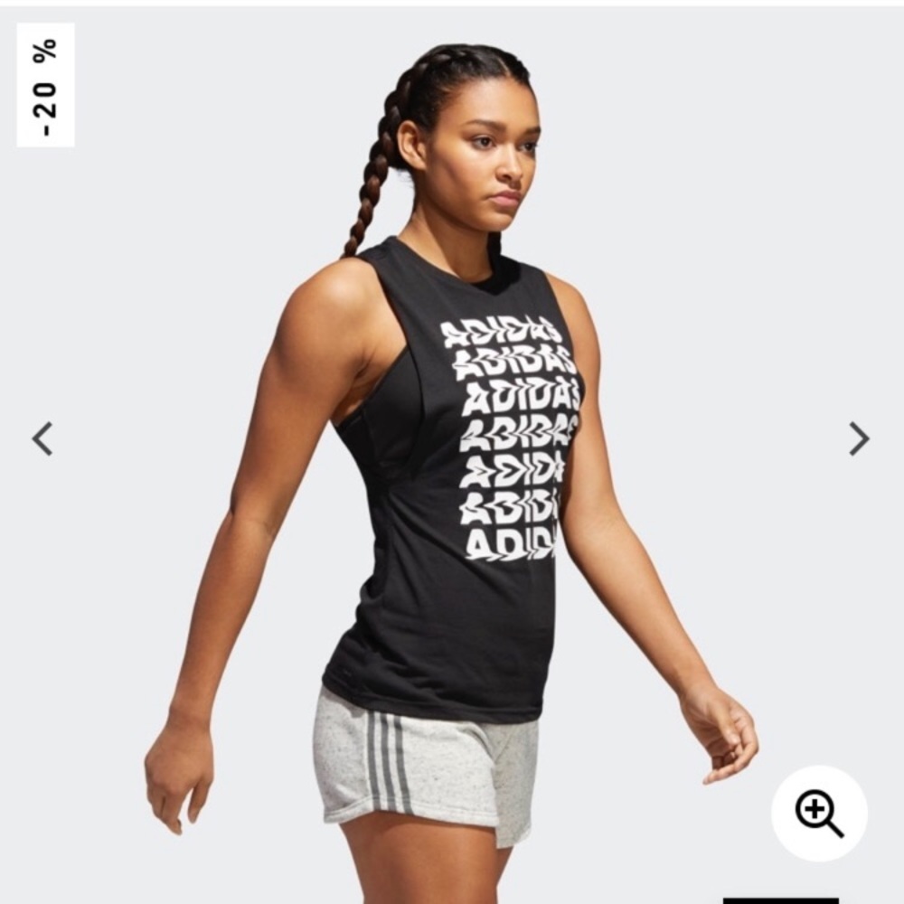Adidas running top in grey spell out Large tank new